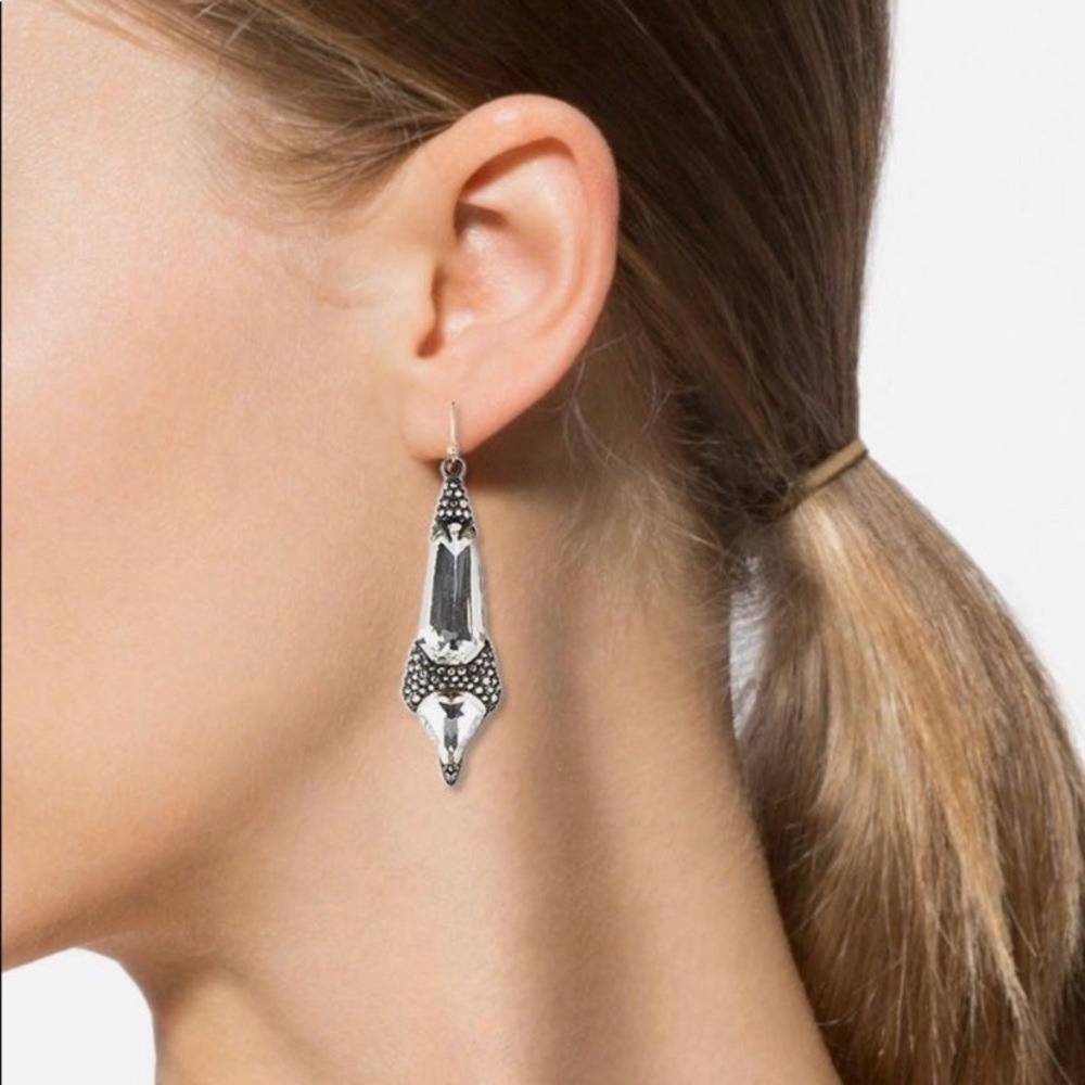 ALEXIS BITTAR • Black Miss Havisham Crystal
Encrusted Spear Drop Earrings - Picture 12 of 14
